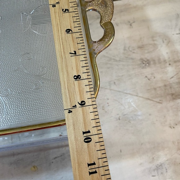 Glass harp crystal with gold trim two handed serving tray from the 1950s - Picture 3 of 3